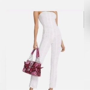 White Strapless Jumpsuit